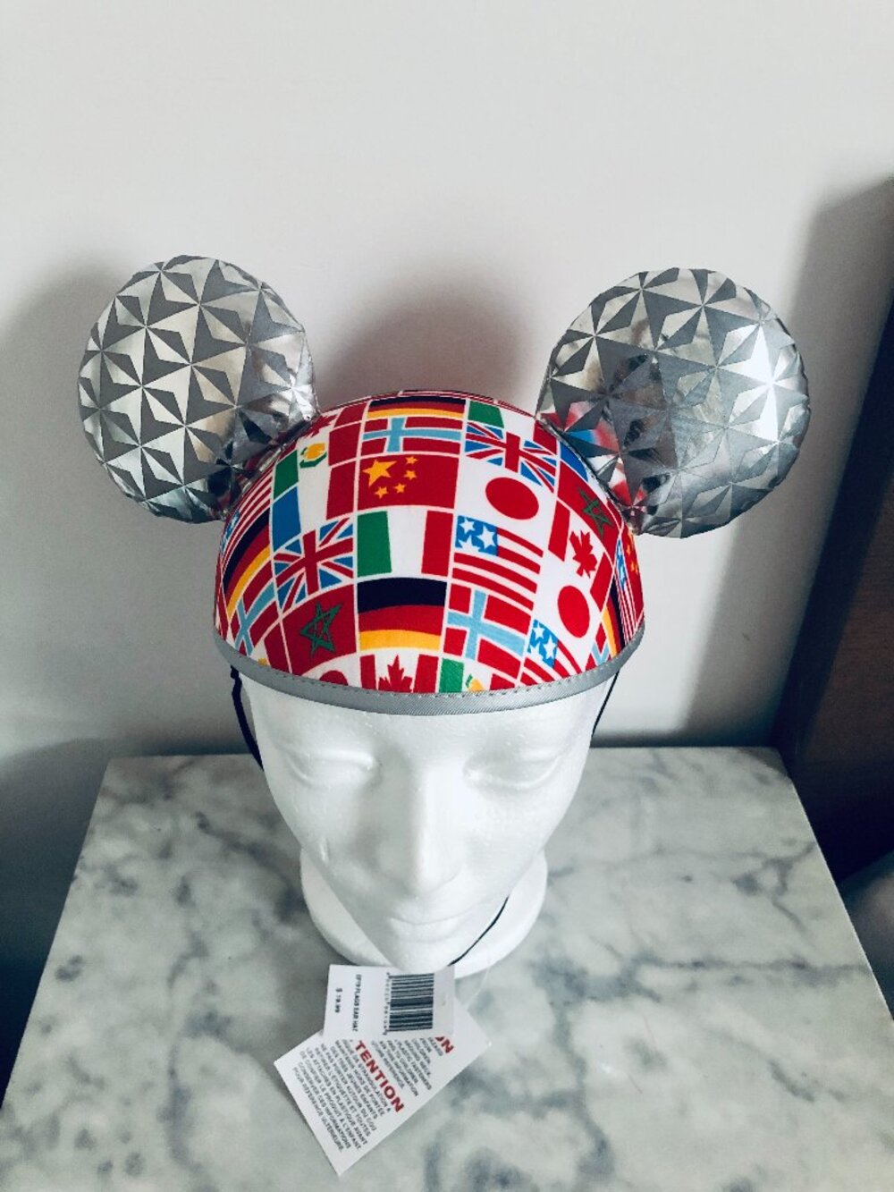 Disney Parks Walt World EF19 Adult International Epcot Space Flags Ear Hat Cap